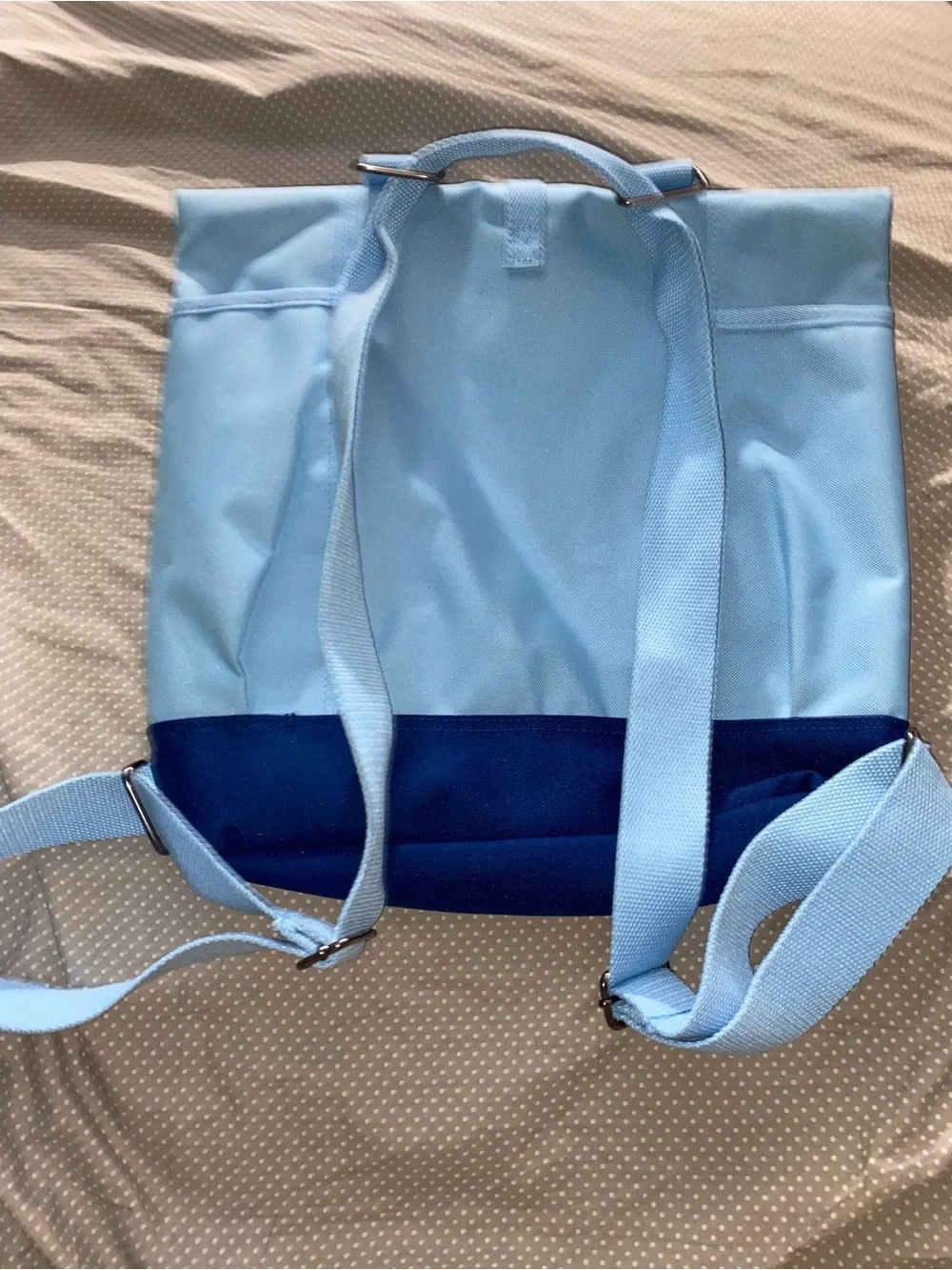 Chukchansi Gold Light Blue & Navy Canvas Backpack Tote